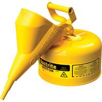 Bidons s&eacute;curitaires, Type I, Acier, 2,5 gal. US, Jaune, Homologu&eacute; FM/List&eacute; UL/ULC Sécurité Médic