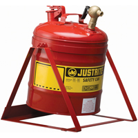 Bidon avec robinet s&eacute;curitaires pour laboratoires, Type I, Acier, 5 gal. US, Rouge, Homologu&eacute; FM Sécurité Médic