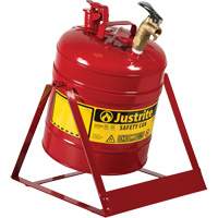 Bidon avec robinet s&eacute;curitaires pour laboratoires, Type I, Acier, 5 gal. US, Rouge, Homologu&eacute; FM Sécurité Médic