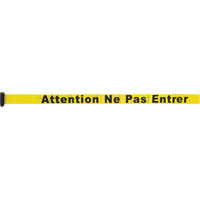 Tape Cassette for Build-Your-Own Crowd Control Barriers, Attention ne pas entrer, 7', Yellow Tape Sécurité Médic