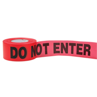 Standard Barricade Tape, English, 3" W x 1000' L, 2 mils, Red Sécurité Médic