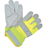 Premium Quality High Visibility Fitters Gloves, Large, Split Cowhide Palm, Cotton Inner Lining Sécurité Médic