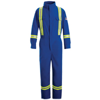 Flame-Resistant Premium Coveralls with Reflective Trim, Size 38, Royal Blue, 5.1 cal/cm² Sécurité Médic