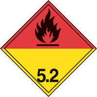 TDG Shipping Labels, Class 5.2, Organic Peroxides, Paper Sécurité Médic