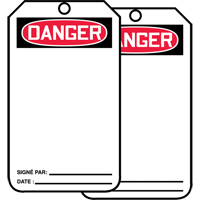 Safety Tags, Cardstock, 3-1/8" W x 5-7/8" H, French Sécurité Médic