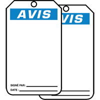 Safety Tags, Cardstock, 3-1/8" W x 5-7/8" H, French Sécurité Médic
