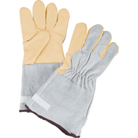 Standard-Duty Snug Wrist Work Gloves, Large, Grain Cowhide Palm Sécurité Médic