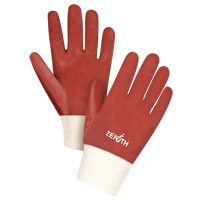 Red Smooth-Finish Chemical-Resistant Gloves, Size Large/9, 10" L, PVC, Interlock Inner Lining, 47-mil Sécurité Médic