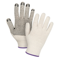 Heavyweight Dotted String Knit Gloves, Poly/Cotton, Single Sided, 7 Gauge, X-Small Sécurité Médic