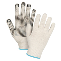 Lightweight Dotted String Knit Gloves, Poly/Cotton, Single Sided, 7 Gauge, X-Large Sécurité Médic