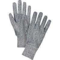 Jersey Gloves, Large, Salt & Pepper, Unlined, Knit Wrist Sécurité Médic
