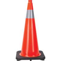 C&ocirc;ne de signalisation, 28", Orange, Bande(s) r&eacute;fl&eacute;chissante(s) 4" Sécurité Médic