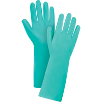 Gants de premi&egrave;re qualit&eacute; &agrave; prise en losange r&eacute;sistants aux produits chimiques, Taille Grand/9, 15" lo, Nitrile, 22 mils Sécurité Médic