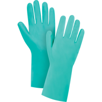 Gants de premi&egrave;re qualit&eacute; &agrave; prise en losange r&eacute;sistants aux produits chimiques, Taille Moyen/8, 13" lo, Nitrile, Doublure en Ouat&eacute;e, 15 mils Sécurité Médic