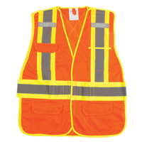 CSA Compliant High Visibility Surveyor Vest, High Visibility Orange, 2X-Large, Polyester Sécurité Médic