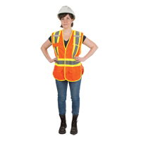 CSA Compliant High Visibility Surveyor Vest, High Visibility Orange, 2X-Large, Polyester Sécurité Médic
