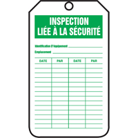 Inspection Tags, Plastic, 3-1/8" W x 5-7/8" H, French Sécurité Médic