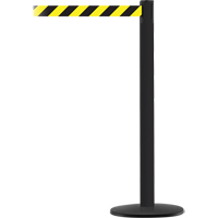 Advance TensaBarrier&reg; Barrier Post, Steel, 36" H, Black/Yellow Tape, 7.5' Tape Length Sécurité Médic