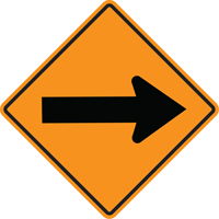 Arrow Roll-Up Temporary Conditions Sign , 24" x 24", Vinyl, Pictogram Sécurité Médic