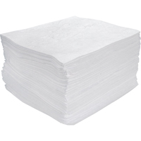 Feuilles absorbantes souffl&eacute;es de premi&egrave;re qualit&eacute;, Huile seulement, 15" x 17", 30 gal. d'absorption Sécurité Médic