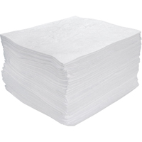 Feuilles absorbantes souffl&eacute;es de premi&egrave;re qualit&eacute;, Huile seulement, 15" x 17", 25 gal. d'absorption Sécurité Médic