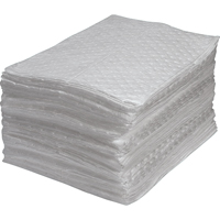 Premium Fine Fiber Sorbent Pads, Oil Only, 15" x 17", 25 gal. Absorbancy Sécurité Médic