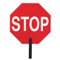 "Stop" Traffic Sign, 18" x 18", Plastic, English with Pictogram Sécurité Médic