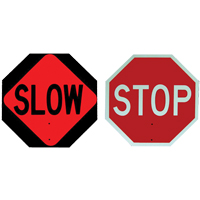 Panneau de signalisation &agrave; deux c&ocirc;t&eacute;s  Stop/Slow  Sécurité Médic