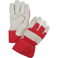 Red & White Winter-Lined Fitters Gloves, Large, Grain Cowhide Palm, Boa Inner Lining Sécurité Médic
