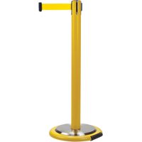 Free-Standing Crowd Control Barrier, Steel, 35" H, Yellow Tape, 7' Tape Length Sécurité Médic