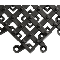 ErgoDeck&reg; Matting With Integrated No-Slip Cleats No. 553, PVC, 1-1/2' W x 1-1/2' L, 7/8" Thick, Black Sécurité Médic