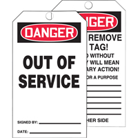 Tags By-The-Roll Safety Tags, Cardstock, 3" W x 6-1/4" H, English Sécurité Médic