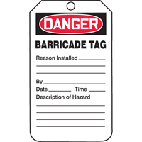 Safety Tags, Plastic, 3-3/8" W x 5-3/4" H, English Sécurité Médic
