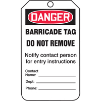 Safety Tags, Plastic, 3-3/8" W x 5-3/4" H, English Sécurité Médic