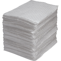 Industrial-Grade Fine Fibre Sorbent Pads, Oil Only, 15" x 17", 40 gal. Absorbancy Sécurité Médic