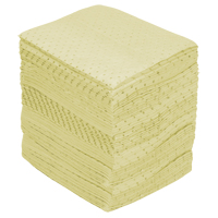 Industrial-Grade Fine Fibre Sorbent Pads, Hazmat, 15" x 17", 40 gal. Absorbancy Sécurité Médic