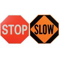 Double-Sided "Stop/Slow" Traffic Control Sign Sécurité Médic