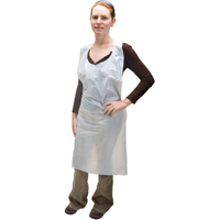 Polyethylene Aprons, Polyethylene, White, 35" W x 46" L Sécurité Médic