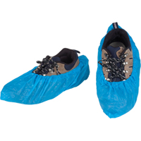 CPE Shoe Covers, Large, Polyethylene, Blue Sécurité Médic