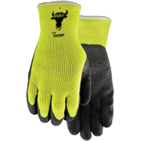330 Visibull Gloves, 7/Small, Rubber Latex Coating, Polyester Shell Sécurité Médic