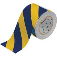 Ruban de marquage pour planchers ToughStripe, 4" x 100', Polyester, Bleu et jaune Sécurité Médic
