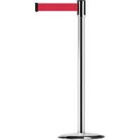 Slimline TensaBarrier&reg; Barrier Post, Steel, 38" H, Red Tape, 7.5' Tape Length Sécurité Médic