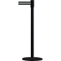 Slimline TensaBarrier&reg; Barrier Post, Steel, 38" H, Black/White Tape, 7.5' Tape Length Sécurité Médic