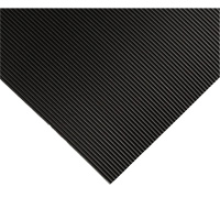 Tapis ondul&eacute; pour tableau de contr&ocirc;le no 702, 3' la x 5' lo, 1/4" &eacute;paisseur, Noir, PVC Sécurité Médic