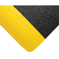 Deluxe Soft Step No. 444 Mats, Pebbled, 3' x 5' x 5/8", Black/Yellow, PVC Sponge Sécurité Médic
