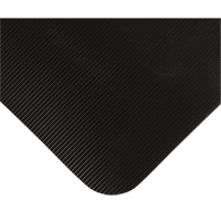 Tapis tr&egrave;s robuste pour panneau de contr&ocirc;le No 720, Ondul&eacute;, 3' x 10' x 5/8", Noir, PVC Sécurité Médic