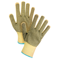Gants tricot&eacute;s deux c&ocirc;t&eacute;s, sans couture, &agrave; pois, Taille T-Grand/10, Calibre 7, Rev&ecirc;tement PVC, Enveloppe en Kevlar, ASTM ANSI niveau A2/EN 388 niveau 3 Sécurité Médic