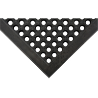 Anti-Fatigue Matting, Slotted, 3' x 5' x 7/8", Black, Natural Rubber Sécurité Médic