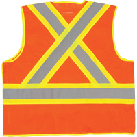 5-Point Tear-Away Premium Safety Vest , High Visibility Orange, Large/X-Large, Polyester Sécurité Médic