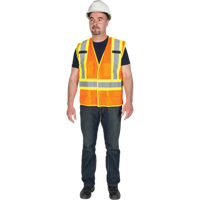 5-Point Tear-Away Premium Safety Vest , High Visibility Orange, Large/X-Large, Polyester Sécurité Médic